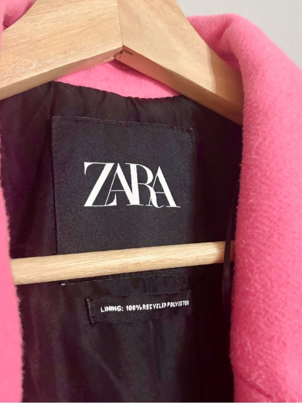 ZARA Hot Pink Long Trench Coat - Picture 2 of 5